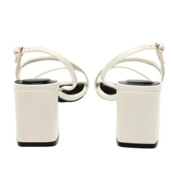 NEW ZARA HEEL LEATHER SANDALS - Picture 4 of 6